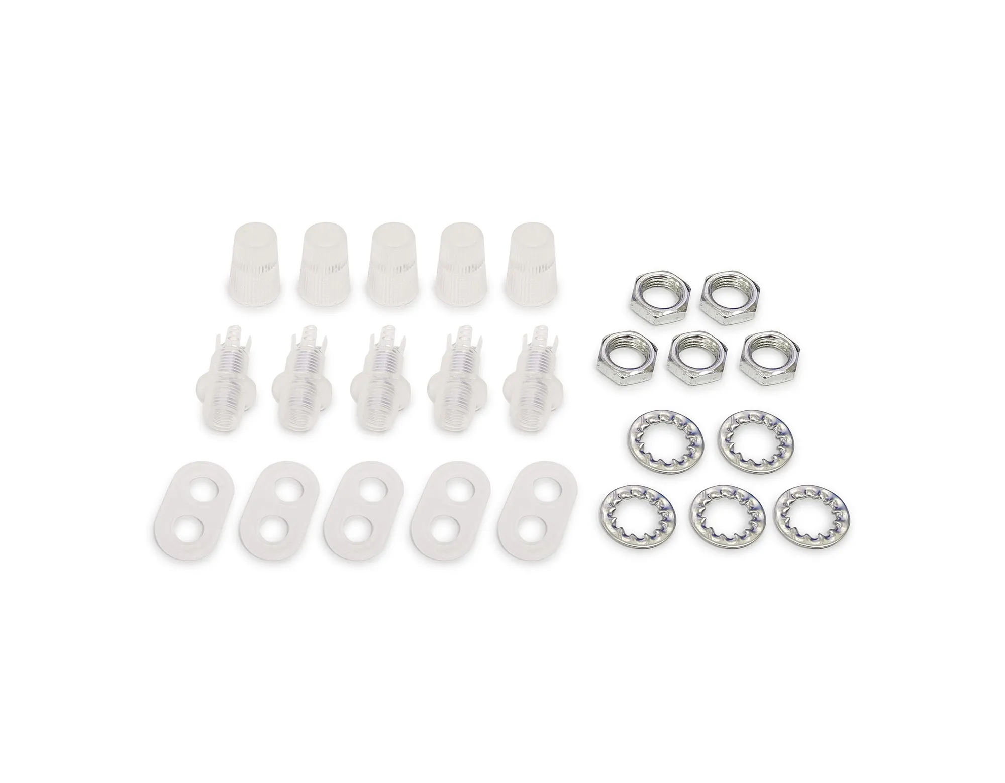 Hayes 1.4cm 5pcs Compression Cable Grip Pack Clear D0835CL  Deco Hayes Accessories